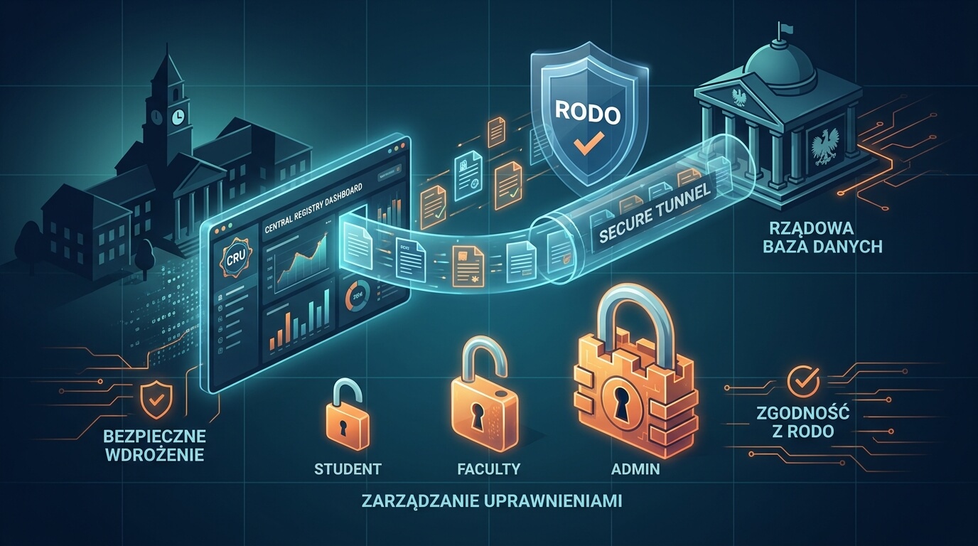 Bezpieczne wdrożenie Centralnego Rejestru Umów (CRU) na uczelniach: zarządzanie danymi, uprawnieniami i zgodność z przepisami – ilustracja
